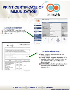 Print Certificate of Immunization