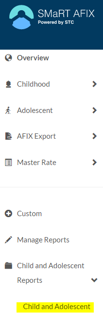 Example Report Templates on menu