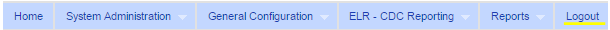 Logout link on the application menu bar