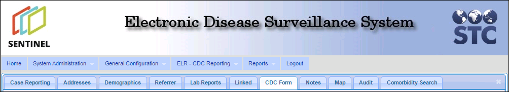 Example of CDC Form tab