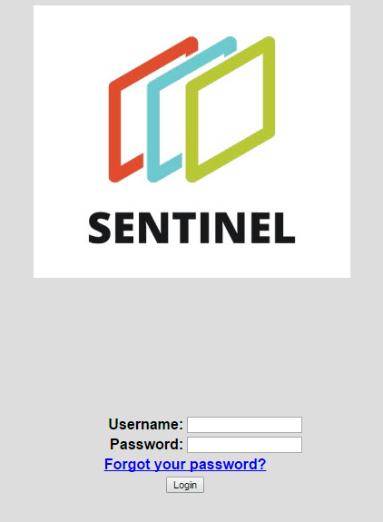 Example Sentinel login page