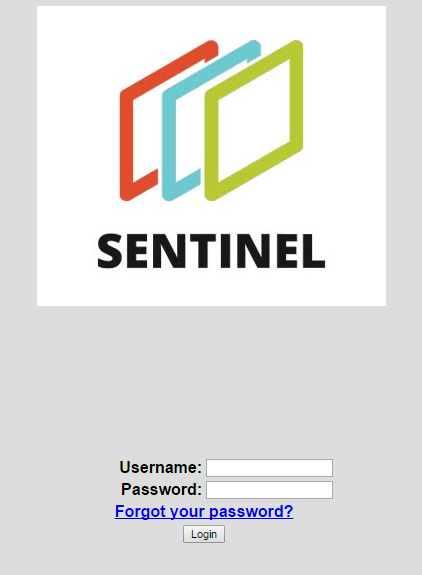 Sentinel login page