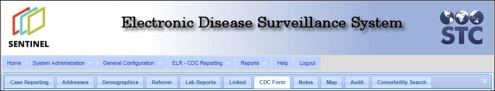 Example of CDC Form tab
