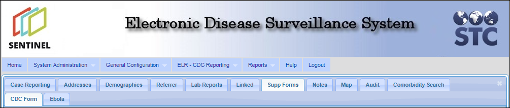Example of Supp Forms tab