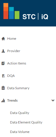 Example menu for a Provider user